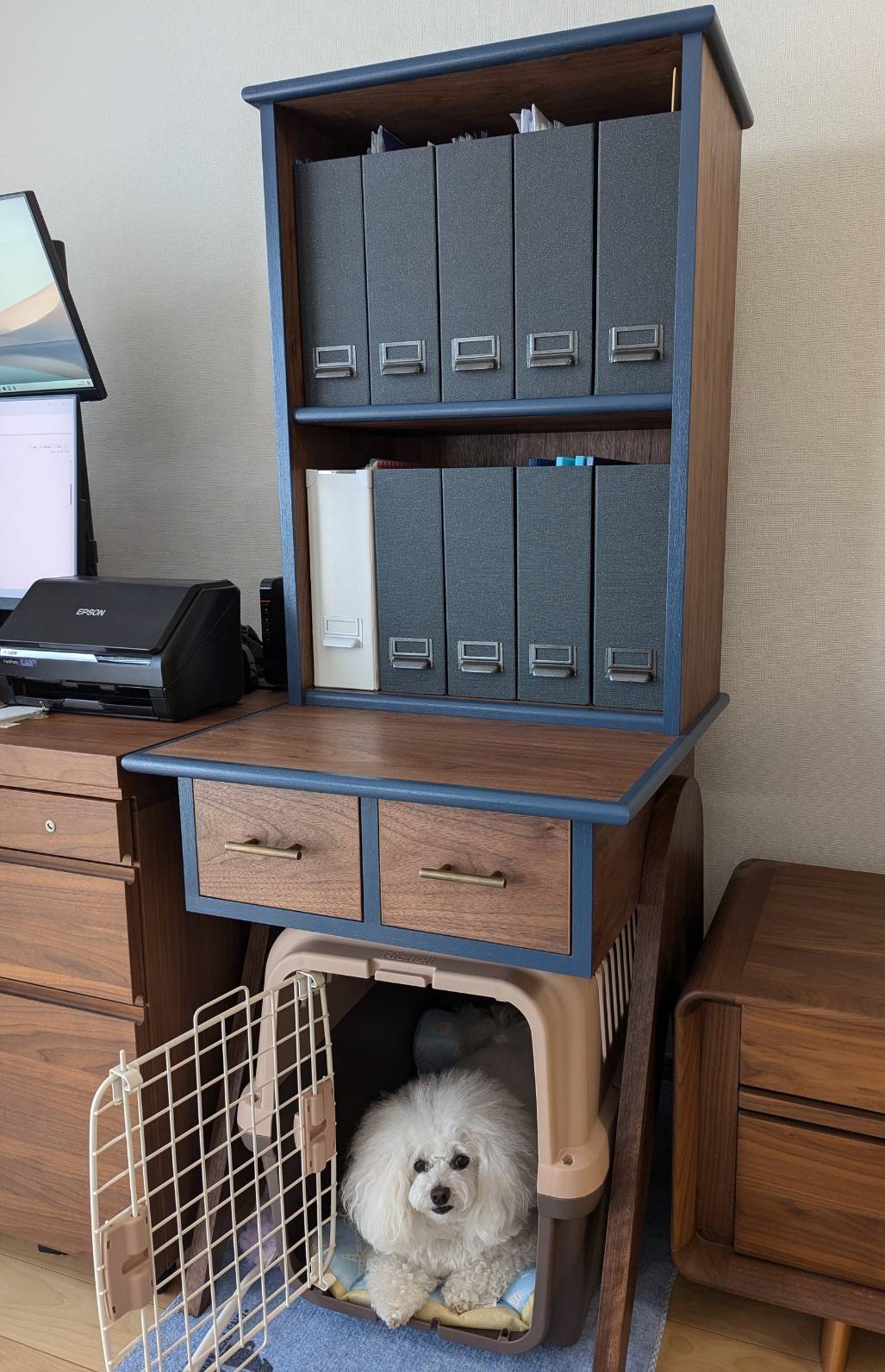 ウォールナット デスク&シェルフ