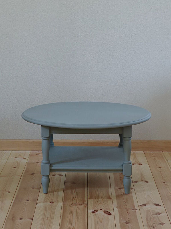 パインの棚付き円卓 ローテーブル