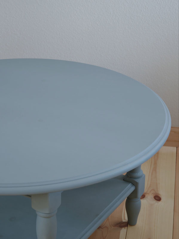 パインの棚付き円卓 ローテーブル