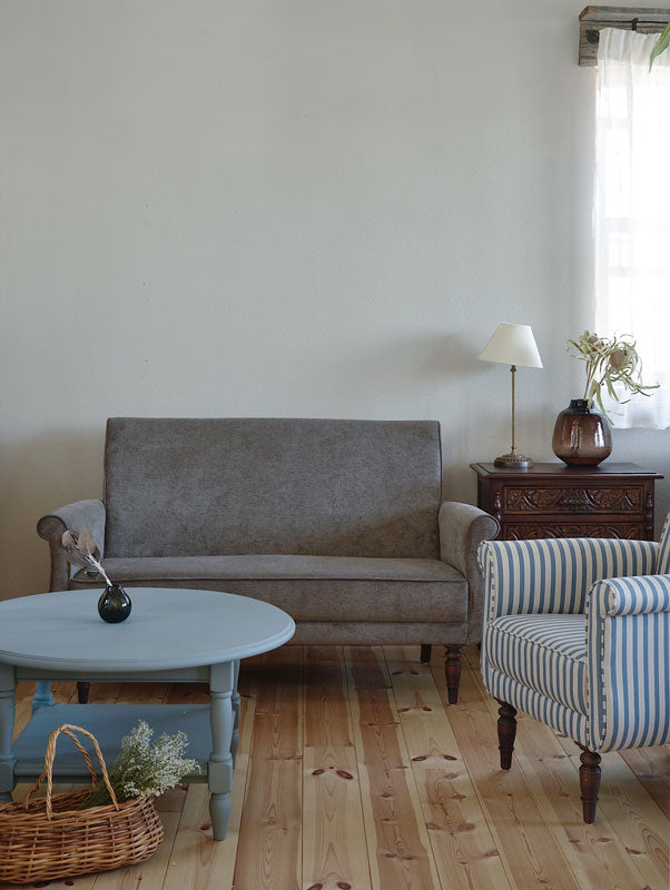 パインの棚付き円卓 ローテーブル