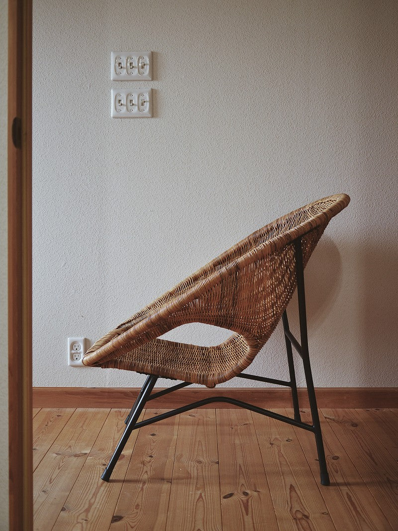 籐とアイアンのラウンジチェア KIBIROI