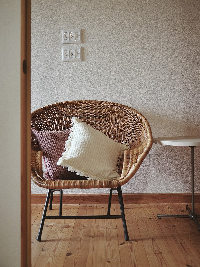 籐とアイアンのラウンジチェア KIBIROI