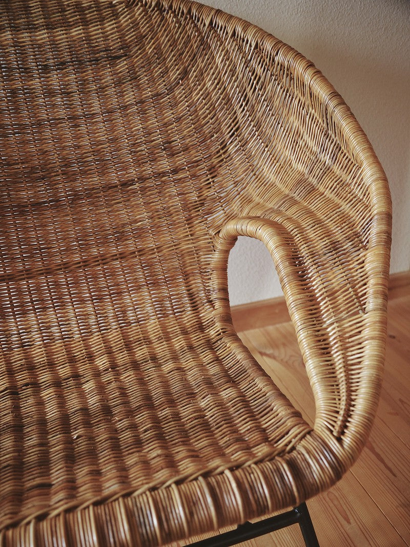 籐とアイアンのラウンジチェア KIBIROI