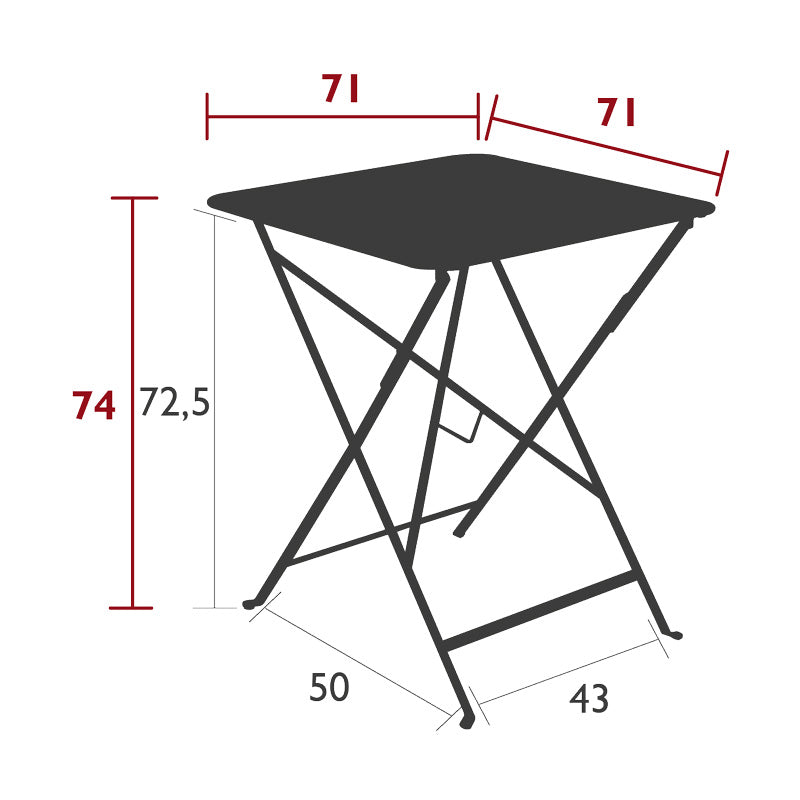 Fermob Bistro Table Large - フェルモブ ビストロ スクエアテーブル 正方形 71×71cm